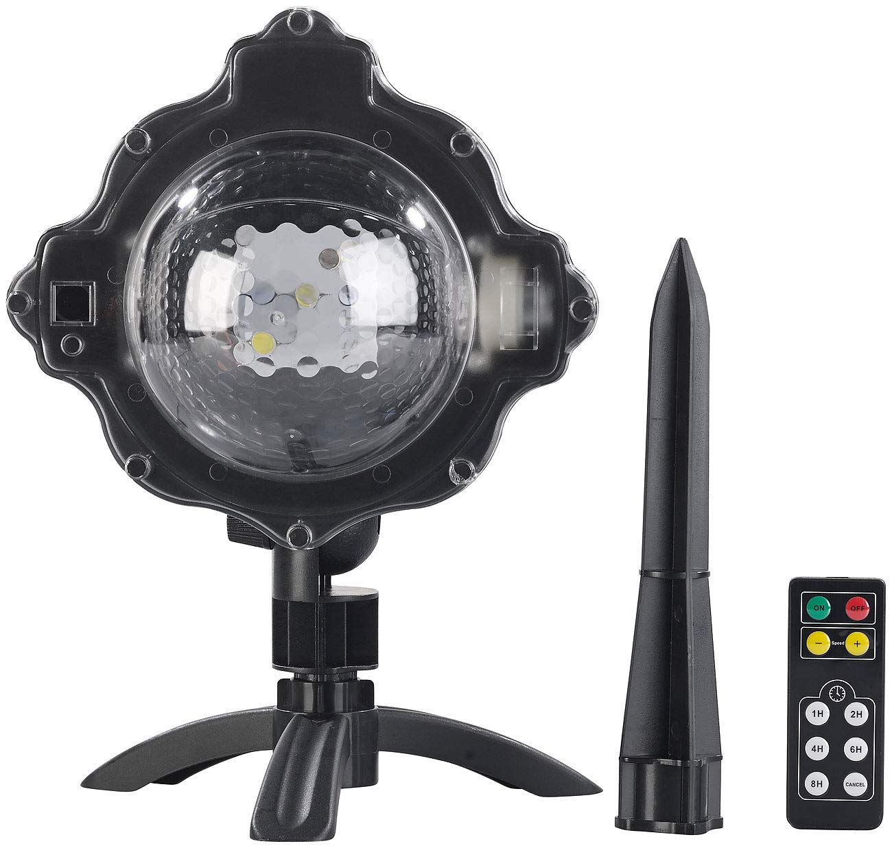 Lunartec Licht-Dekoration Schnee-Projektor LED-Kugellampe weiß IP44
