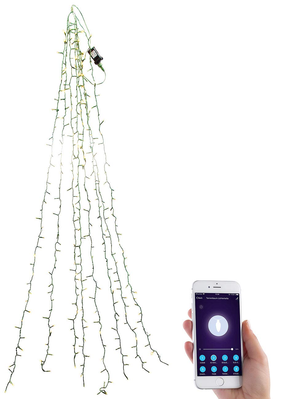 Lunartec Licht-Dekoration Tannenbaum-Überwurf 320 LEDs warmweiß