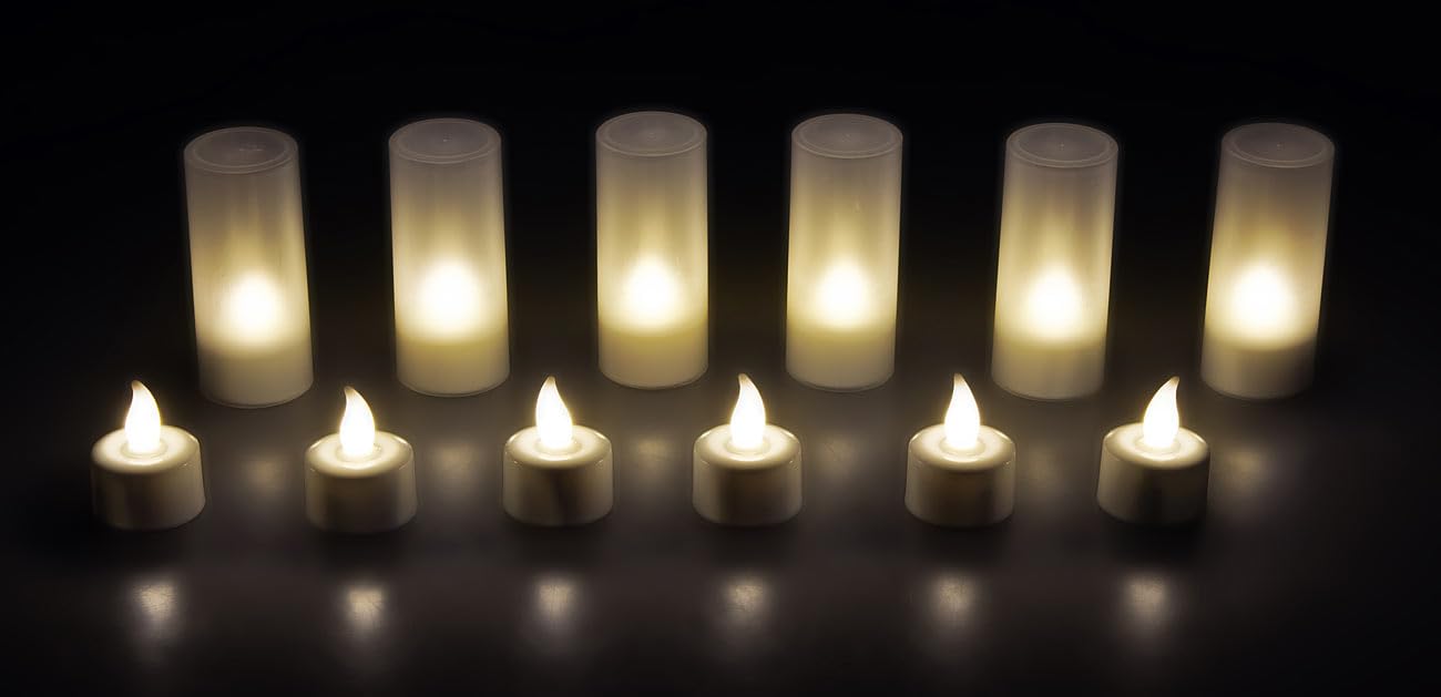 Lunartec Licht-Dekoration Akku-LED-Teelichter 24er-Set warmweiß