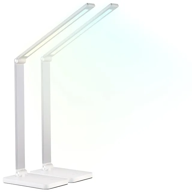 Lunartec Innenbeleuchtung Schreibtischlampe USB 2er-Set 660 lm silber