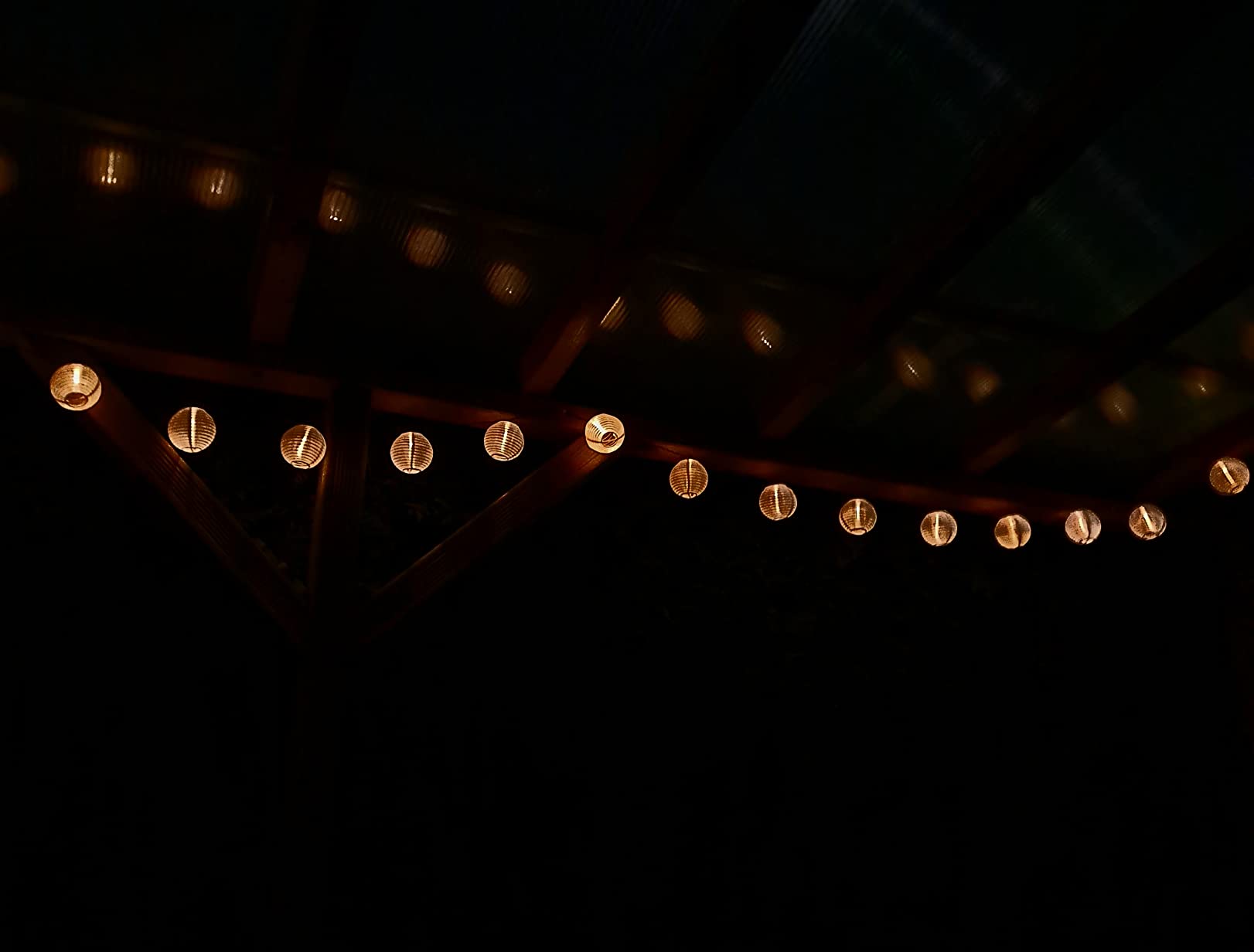 Lunartec Licht-Dekoration Solar-Lichterkette 50 Lampions 10 m warmweiß
