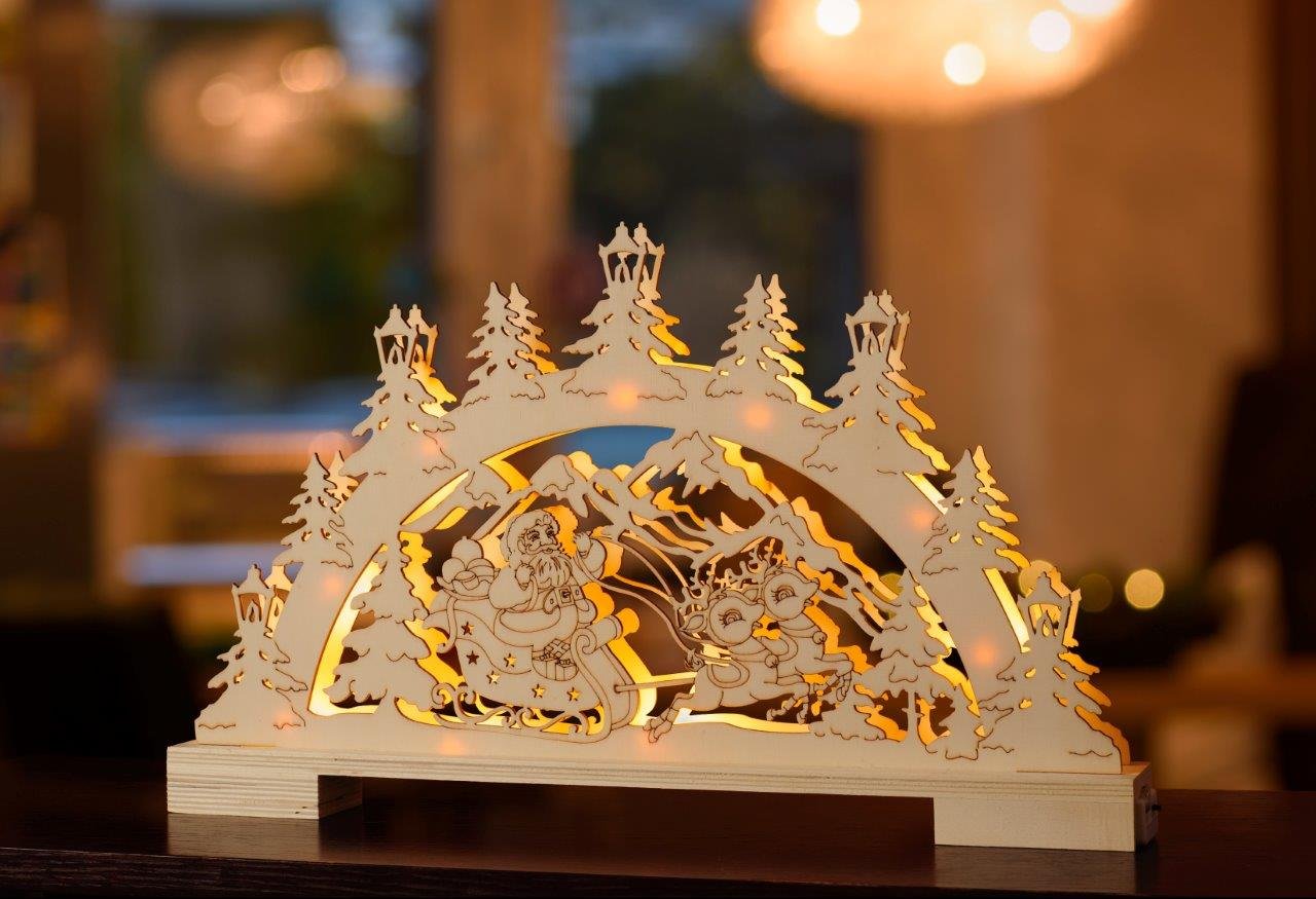 Bonetti Light Arches Lichterbogen Weihnachtsmann Holz 10 LED
