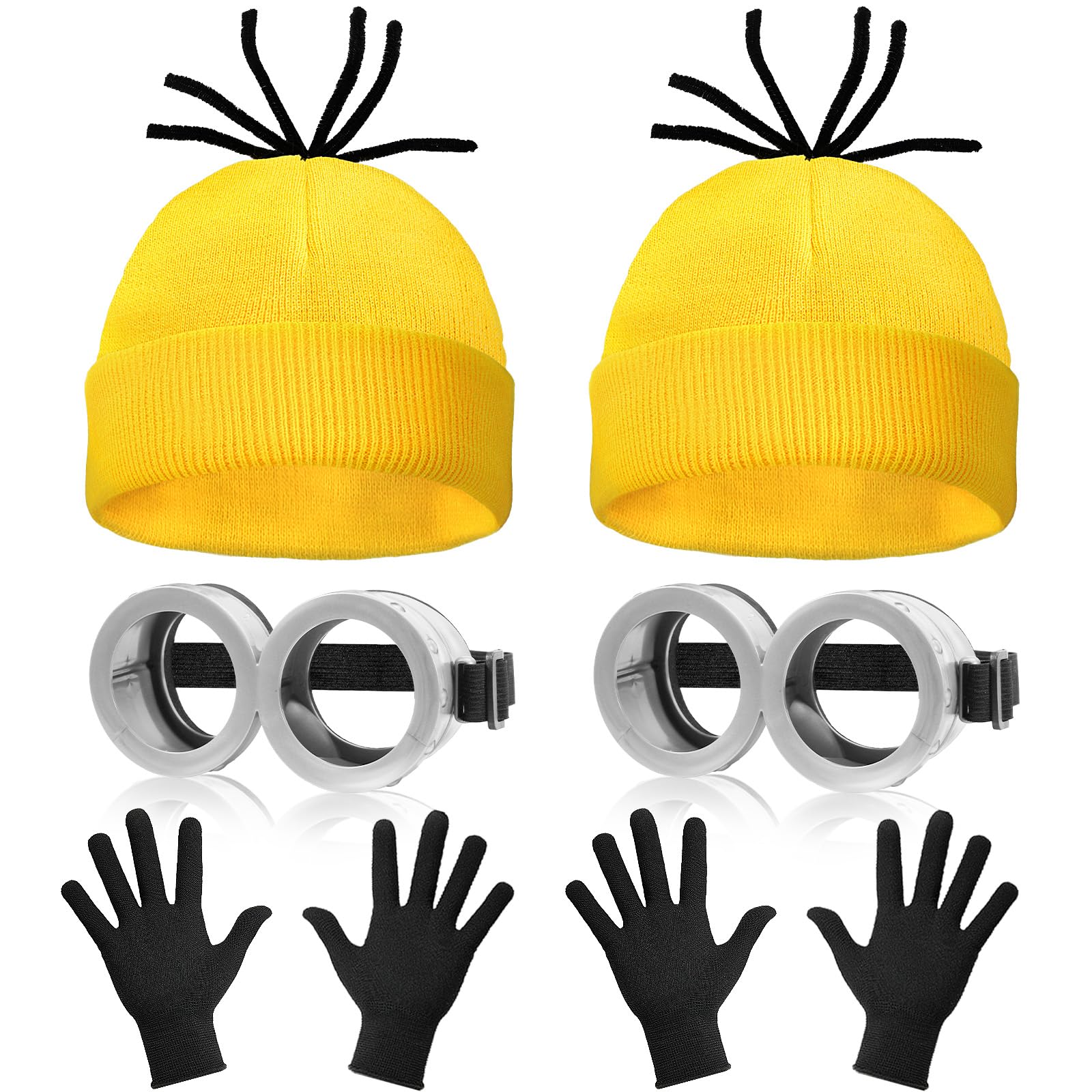 WEARXI Halloween-Kostüm Damen 4PC gelbes Set mit Zubehör