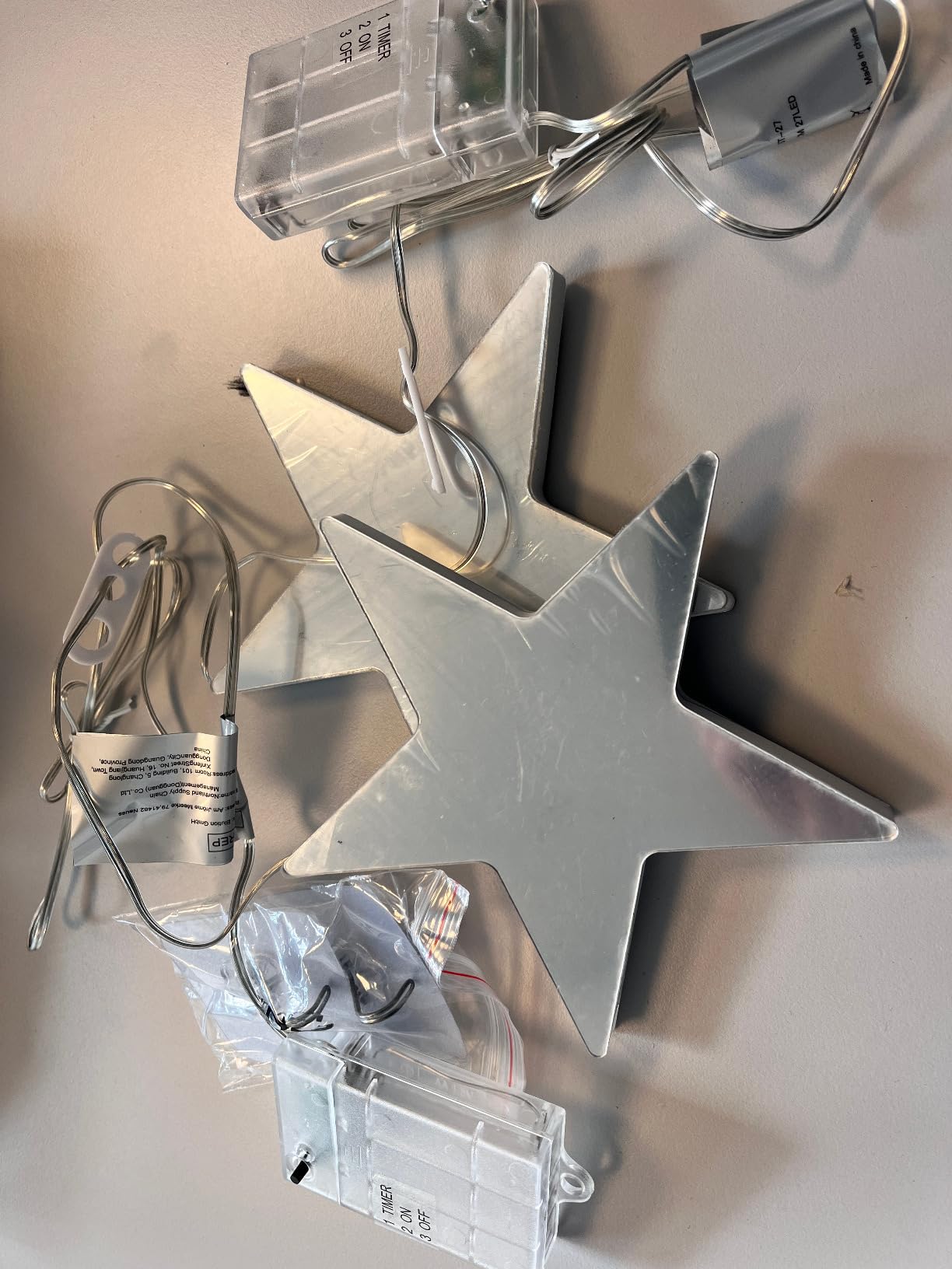elktry Sterne Lichterkette LED 2er warmweiß Batterie Timer
