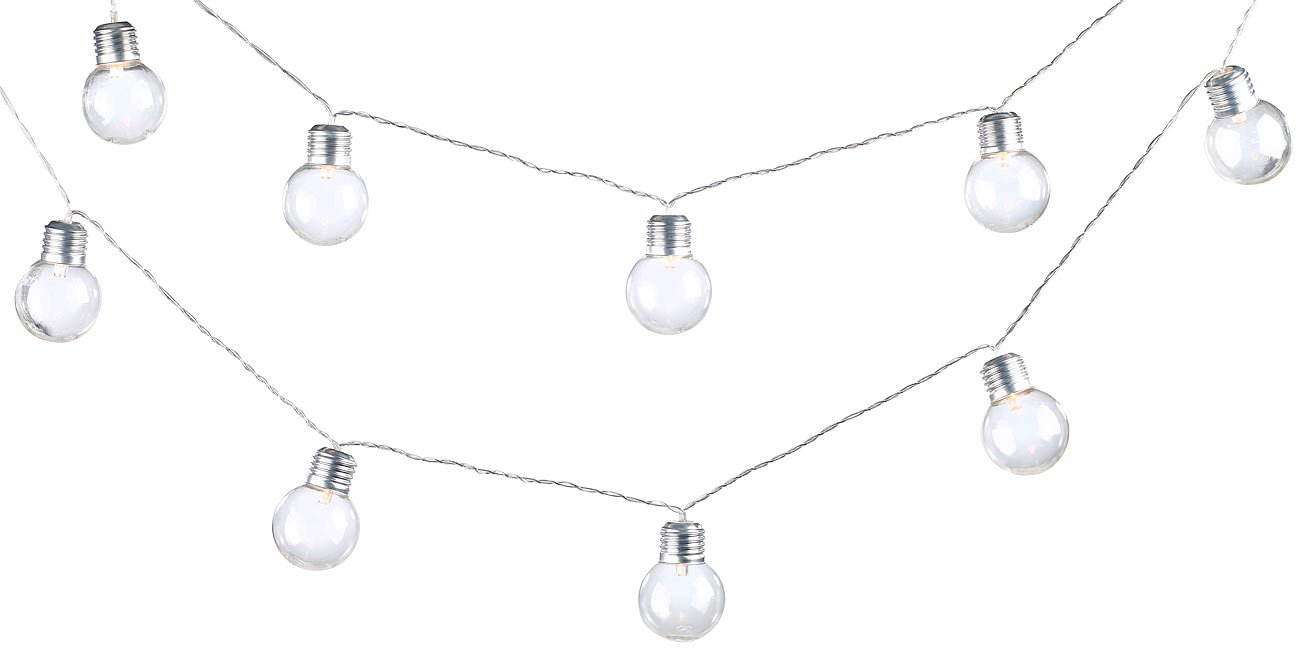 Lunartec Licht-Dekoration Solar-Lichterkette 10 Birnen warmweiß