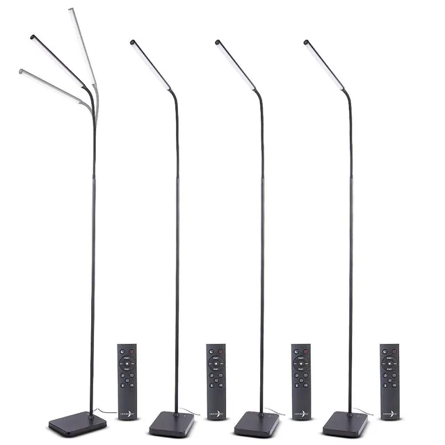 Lunartec Innenbeleuchtung CCT-LED-Stehleuchte Schwanenhals 4er-Set