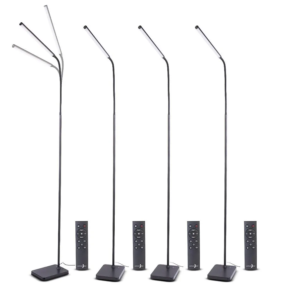 Lunartec Innenbeleuchtung CCT-LED-Stehleuchte Schwanenhals 4er-Set