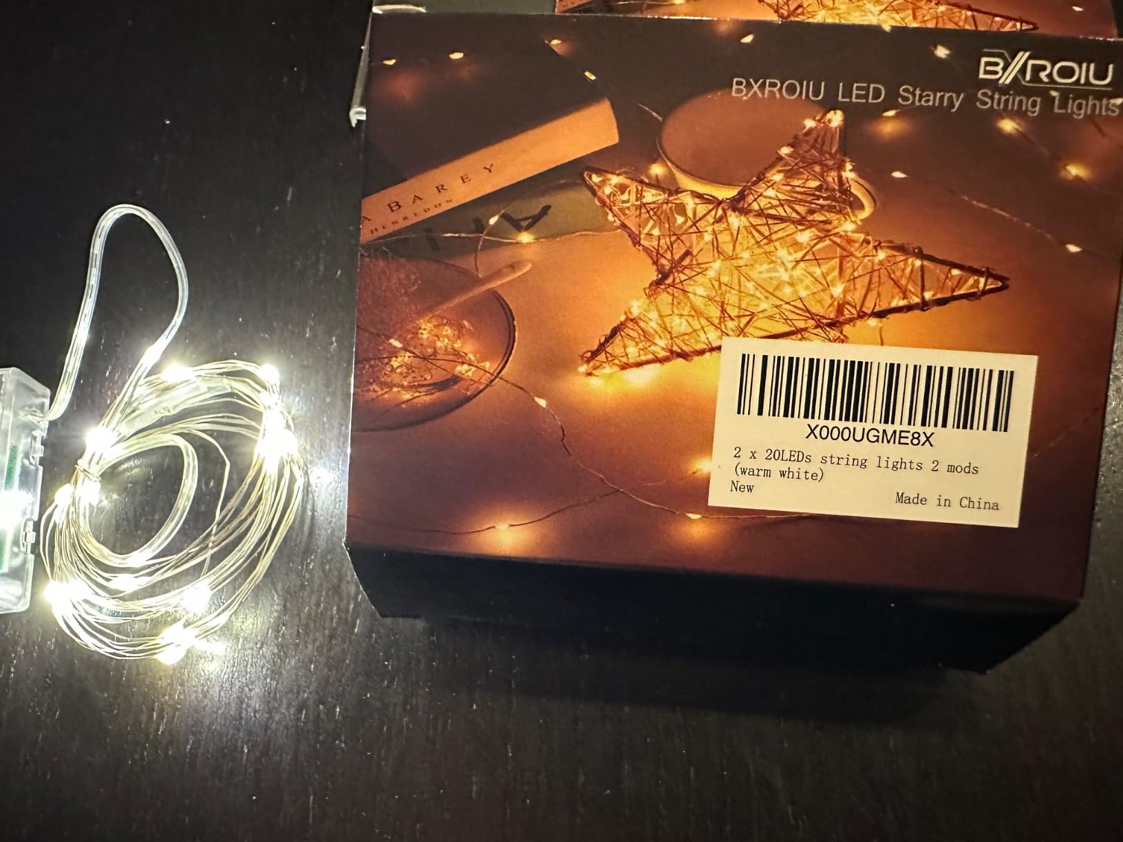 Bxroiu Lichterkette 50 LED Silberdraht 5 m warmweiß 2er Set