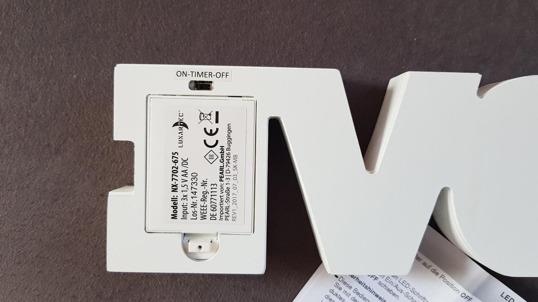 Lunartec Licht-Dekoration LOVE Schriftzug batteriebetrieben
