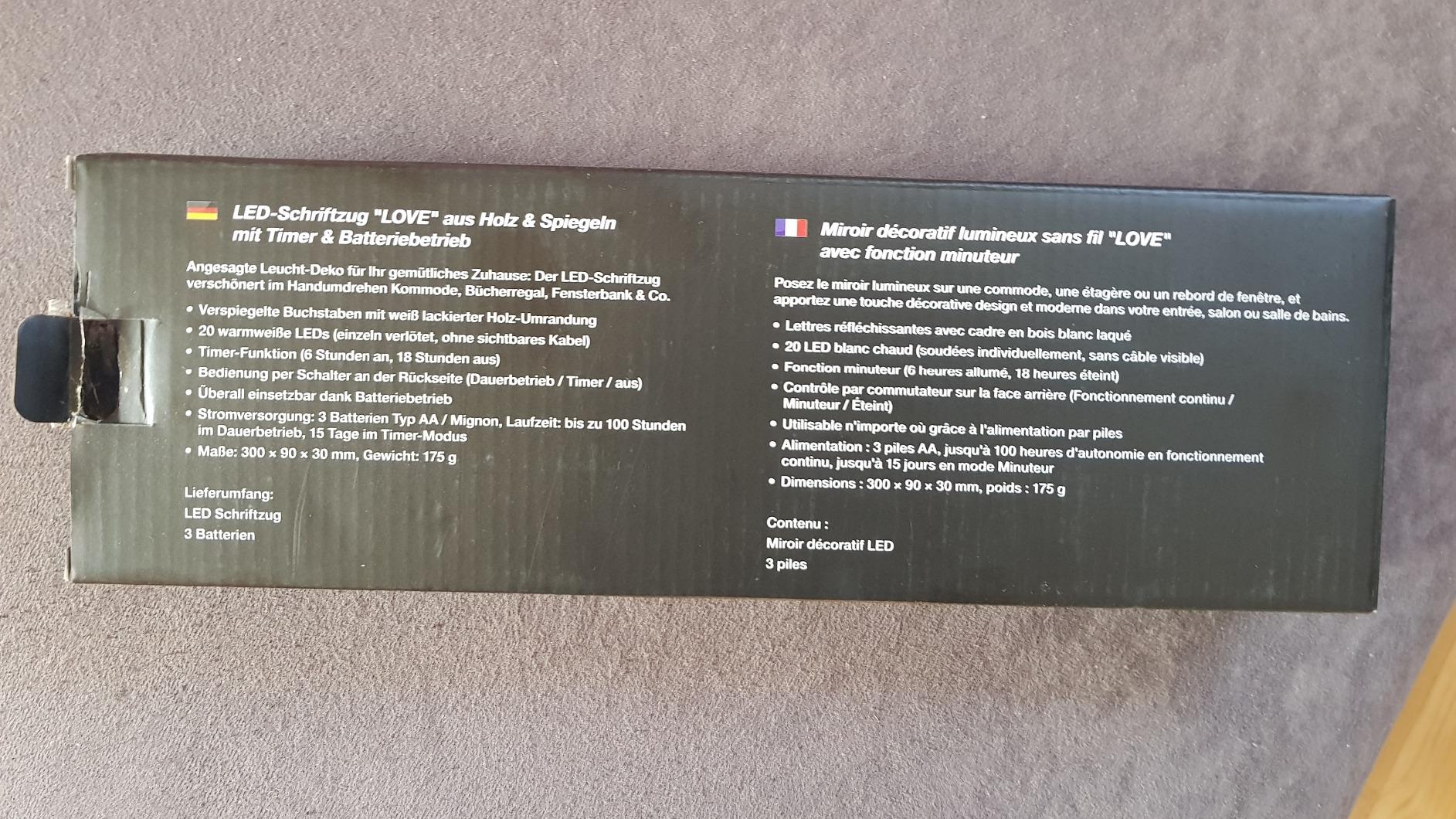 Lunartec Licht-Dekoration LOVE Schriftzug batteriebetrieben