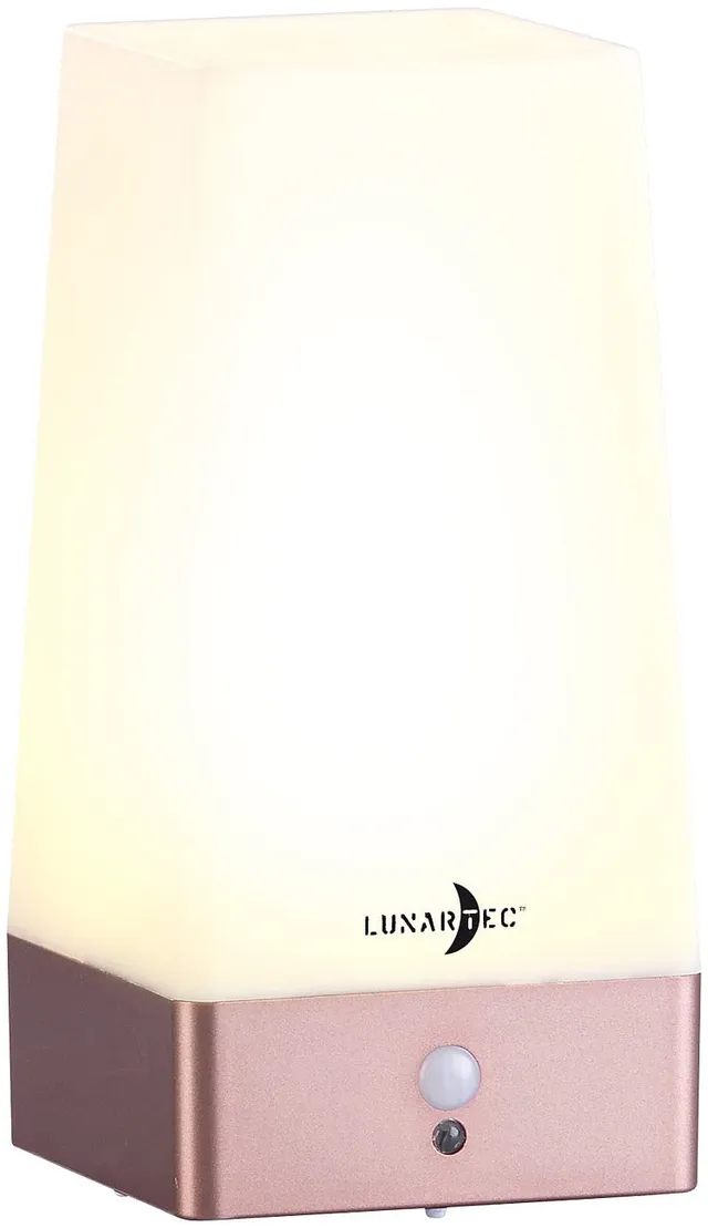 Lunartec Innenbeleuchtung Tischlampe Akku warmweiß eckig PIR