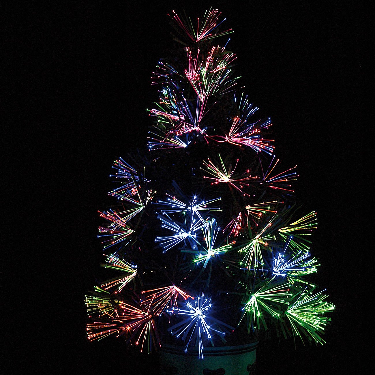 Lunartec Licht-Dekoration Glasfaser Weihnachtsbaum 45cm Batterie Farbwechsel