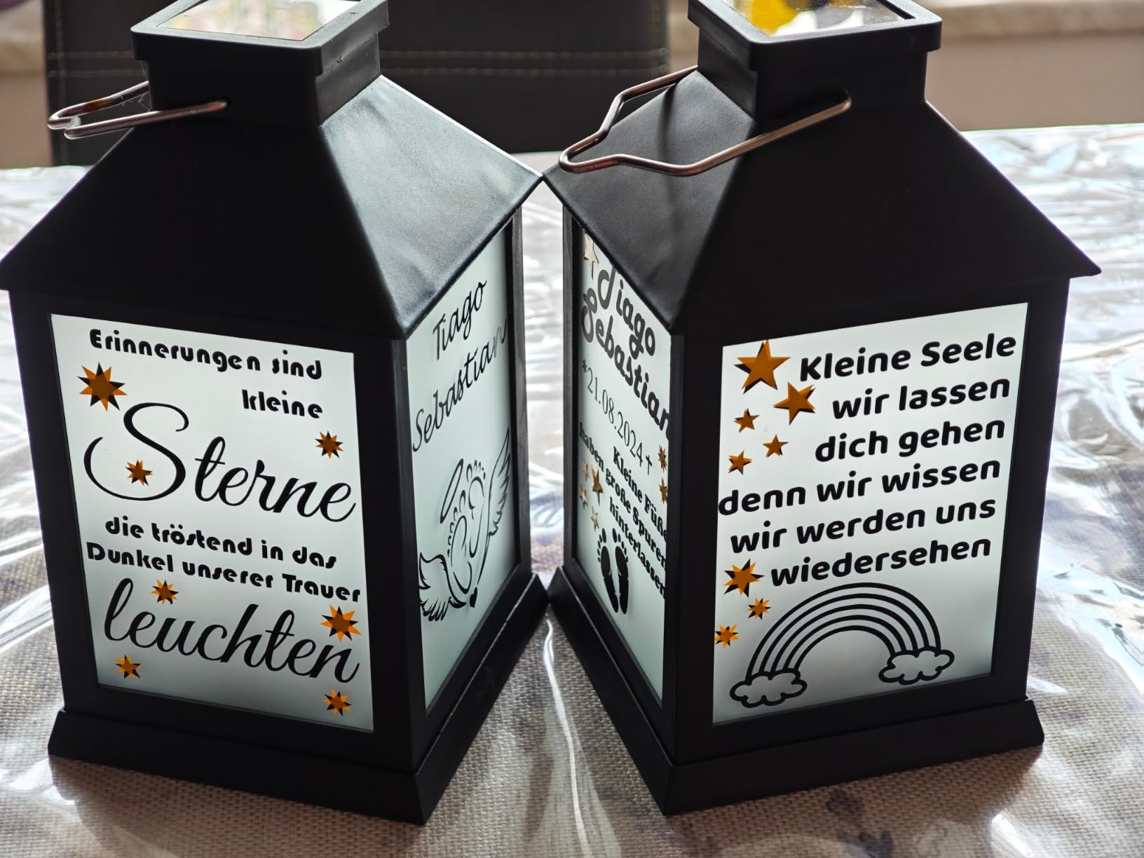 Lunartec Außenbeleuchtung Solar-Laterne Flammeneffekt 2er-Set