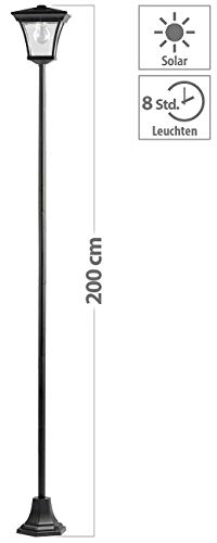 Lunartec Außenbeleuchtung Solar-Gartenleuchte 200cm 2er-Set