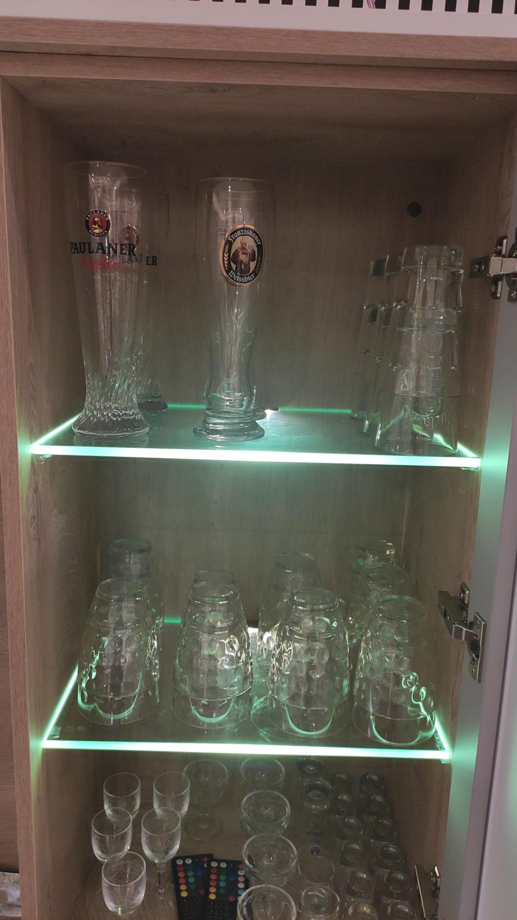 Lunartec Glasbodenbeleuchtung 4 Clips 12 LEDs warmweiß