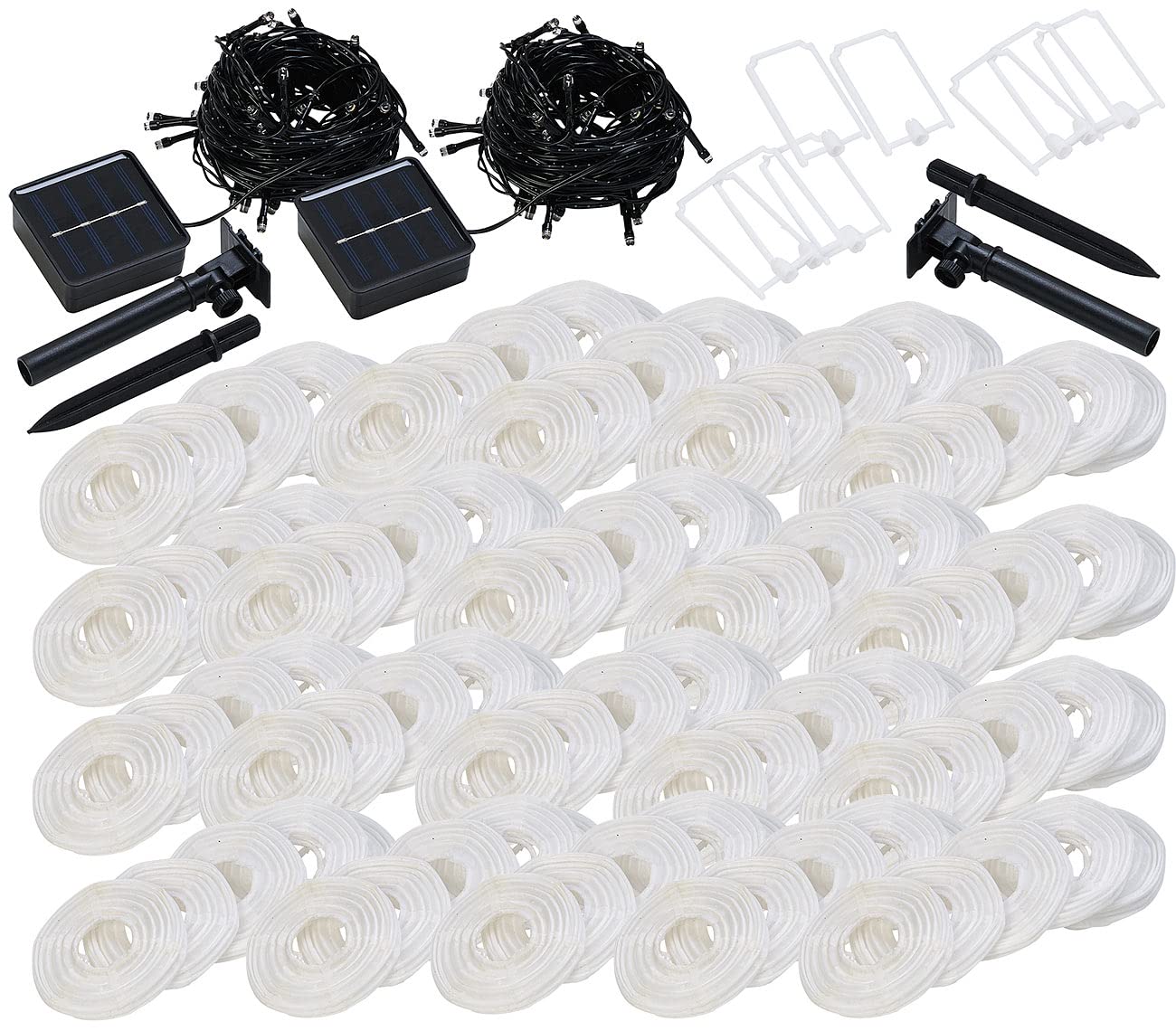 Lunartec Licht-Dekoration Solar Lampion-Lichterkette warmweiss 2er-Set