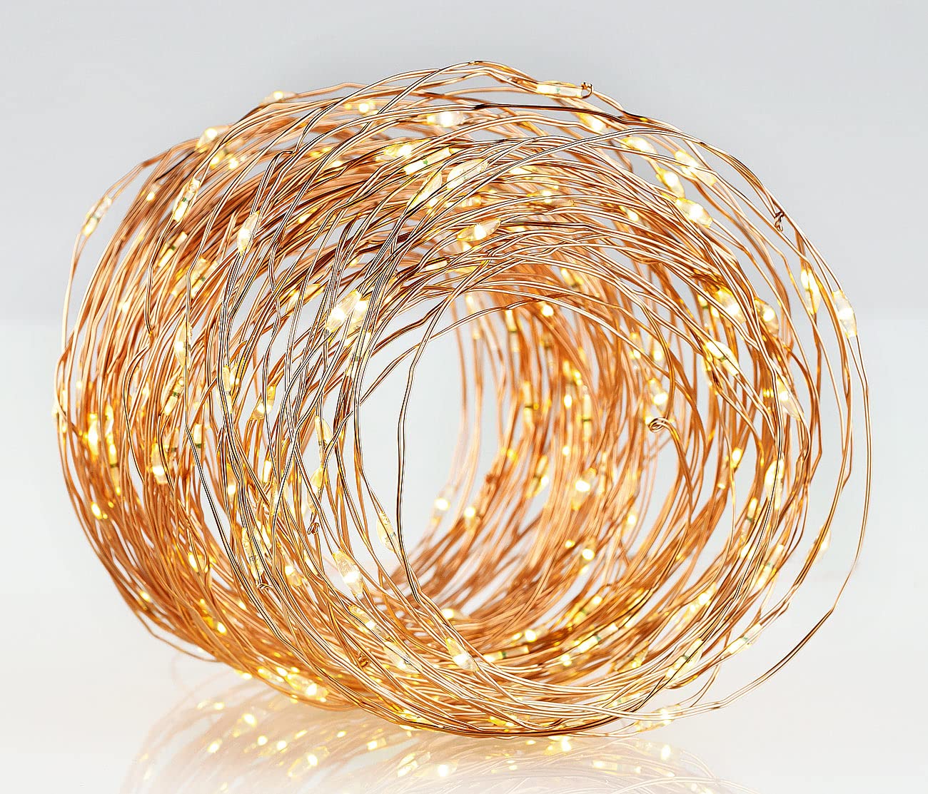 Lunartec Solar-Lichterkette warmweiß 30m 2er-Set Kupferdraht