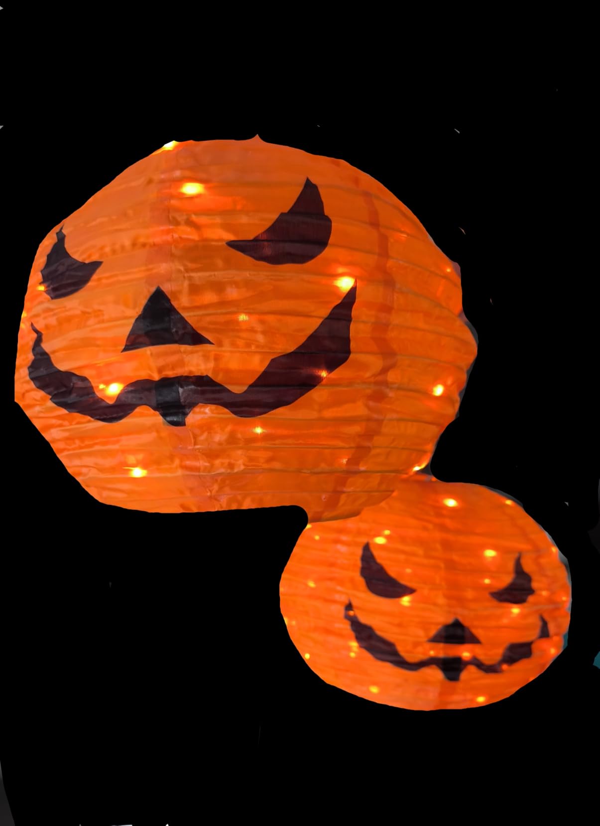 Qedertek Lighting Halloween Laterne Lila 40 LED Batterie Timer