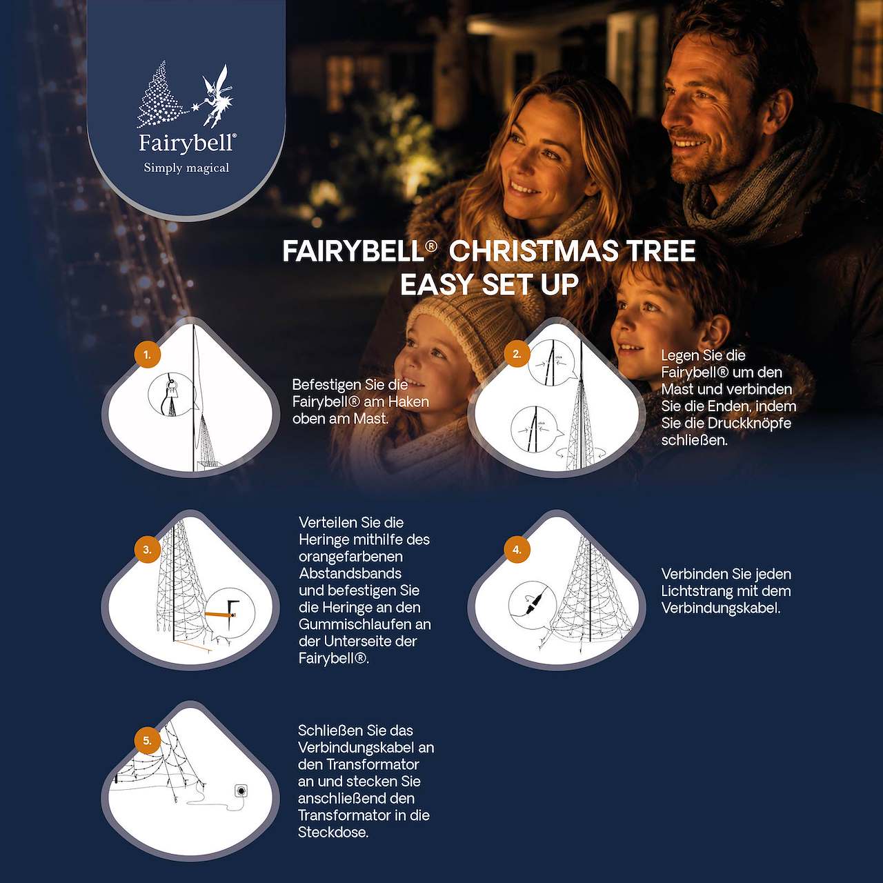 Fairybell Standard 6 m Lichterbaum warmweiß Twinkle ohne Mast