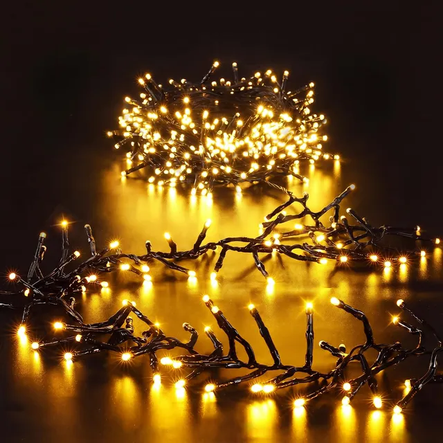 elktry Cluster Lichterkette 760 LEDs warmweiß 7,6 m außen