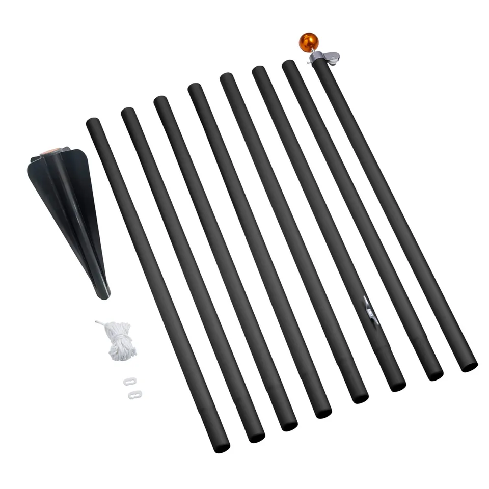 Fairybell Flagpoles Fahnenmast 8 Meter schwarz teilbar FA-P-800