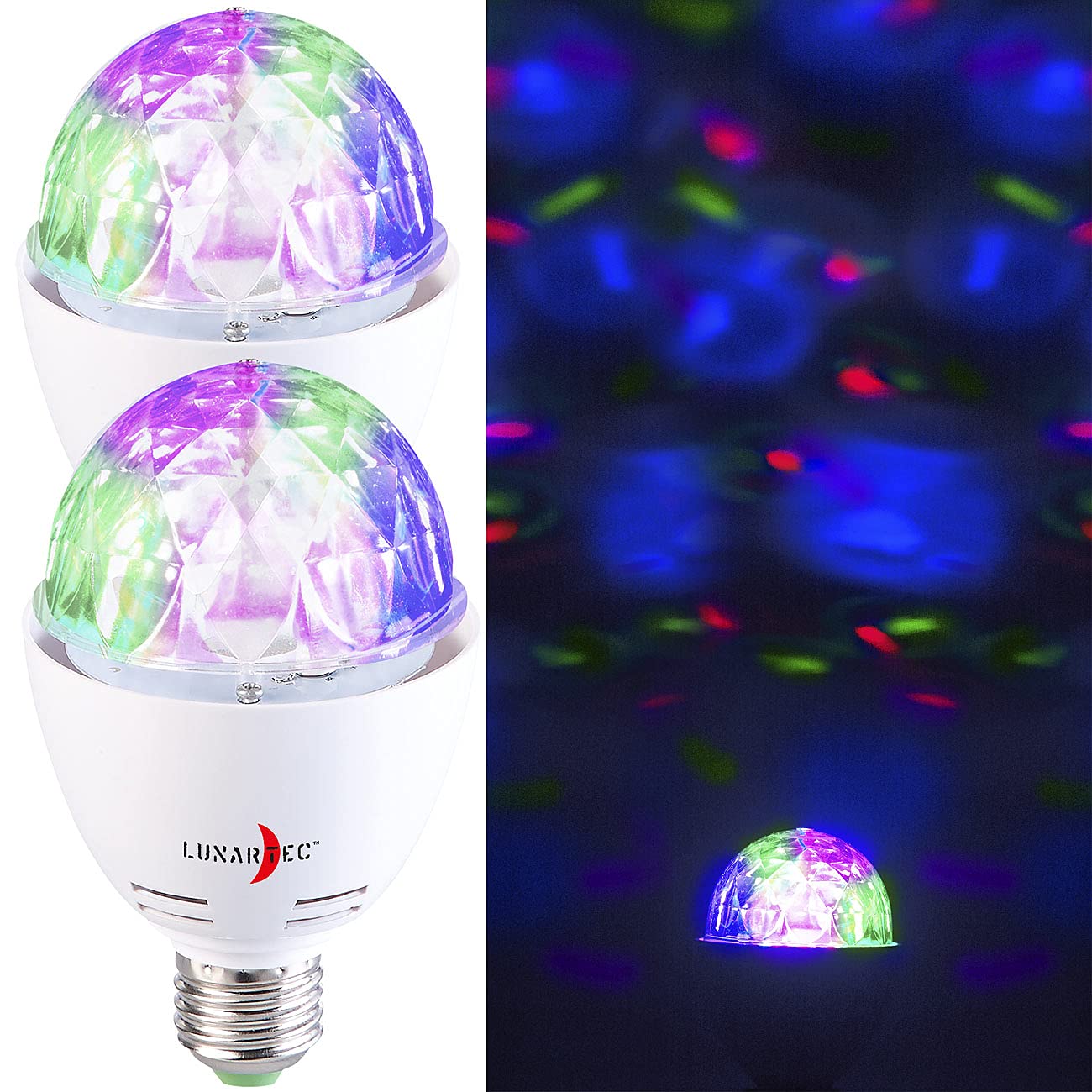 Lunartec Leuchtmittel Disco-Lampe E27 RGB 3W 2er-Set