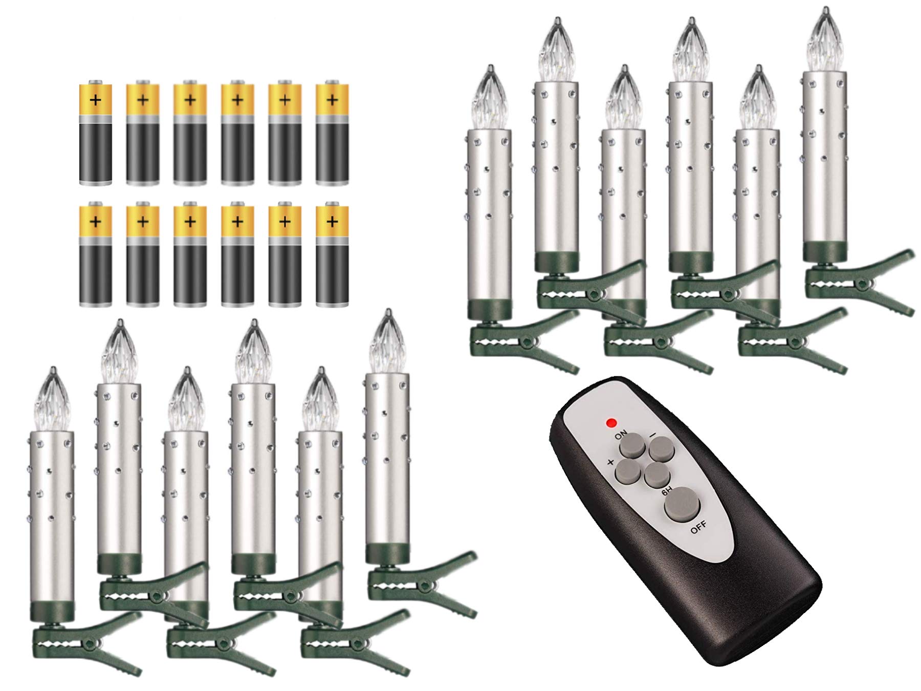 Bonetti Wireless Christmas Candles 12er-Set silber warmweiß