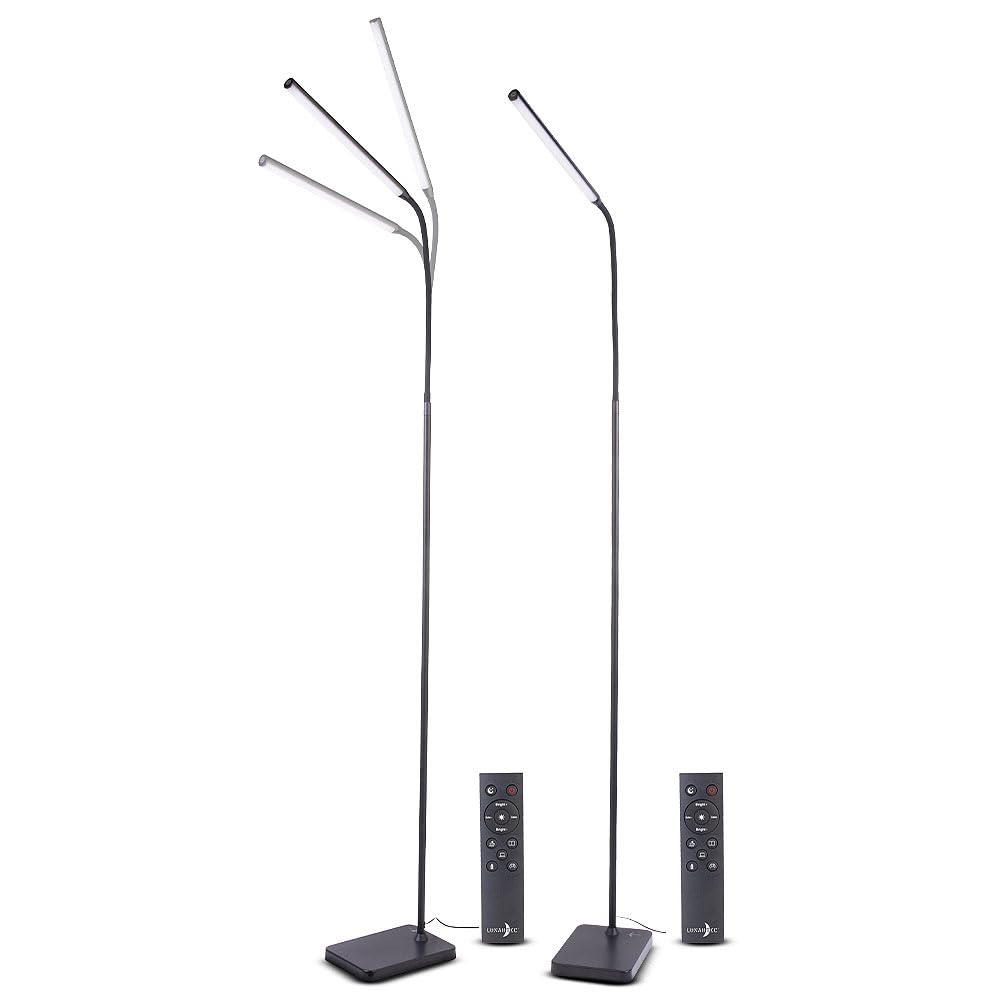 Lunartec Innenbeleuchtung CCT-LED-Stehleuchte Schwanenhals 2er-Set