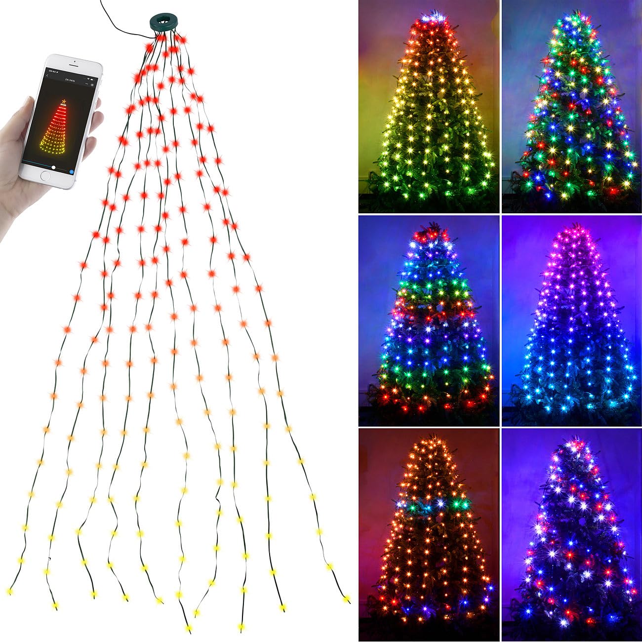 Lunartec Licht-Dekoration Tannenbaumüberwurf 180 LEDs 1,8m