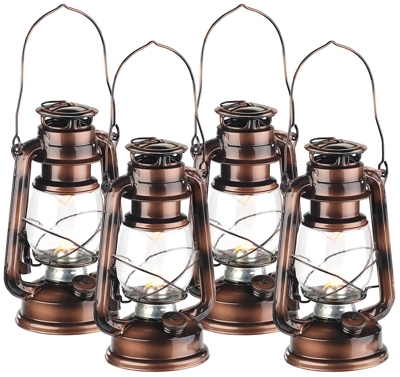 Lunartec Licht-Dekoration LED-Sturmleuchte 4er-Set Bronze