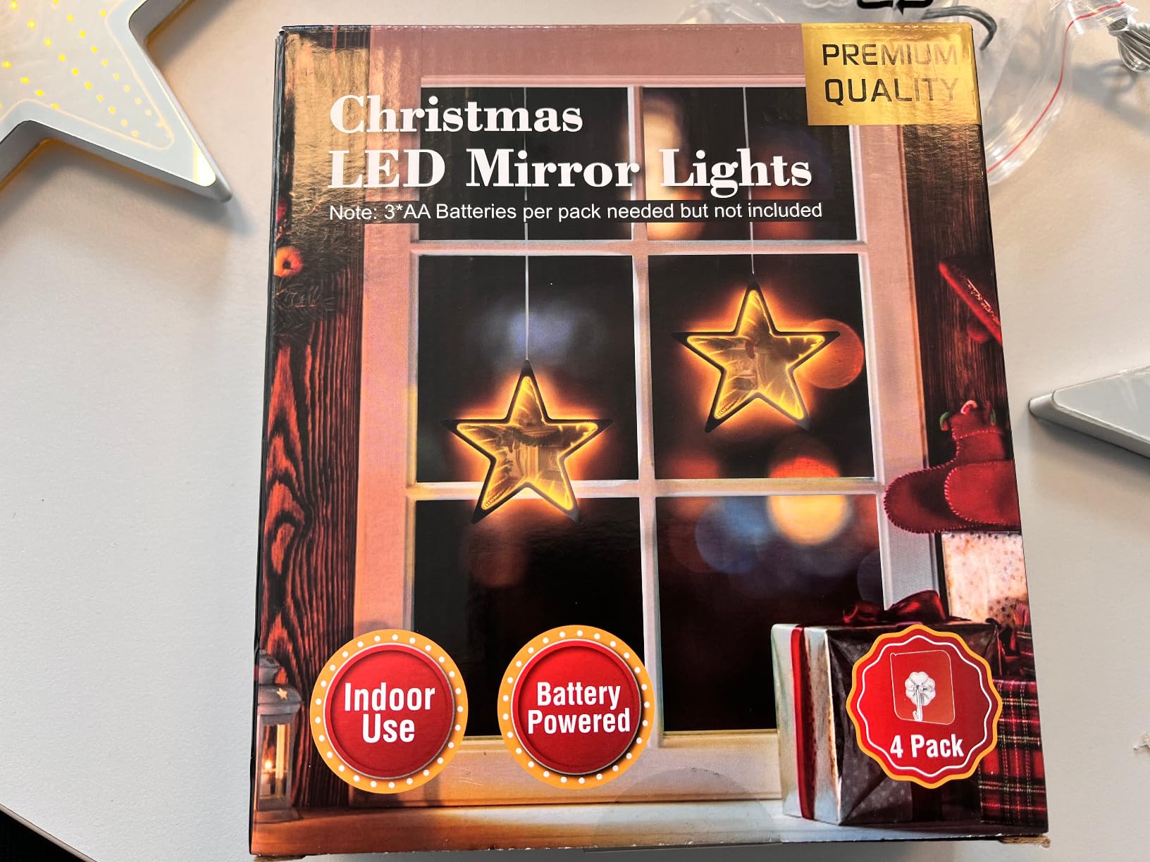 elktry Sterne Lichterkette LED 2er warmweiß Batterie Timer