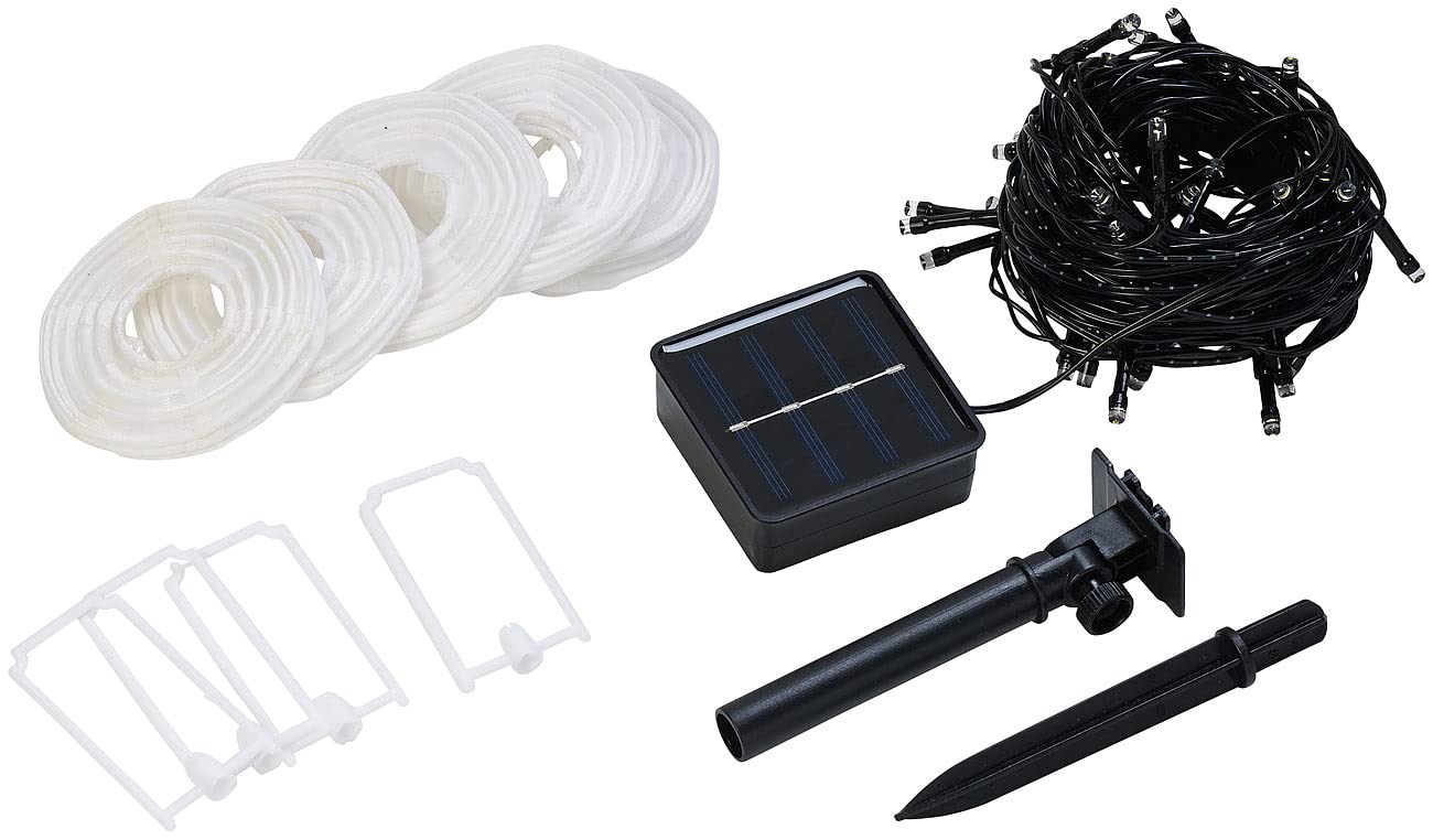 Lunartec Licht-Dekoration Solar-Lichterkette 50 Lampions 10 m warmweiß