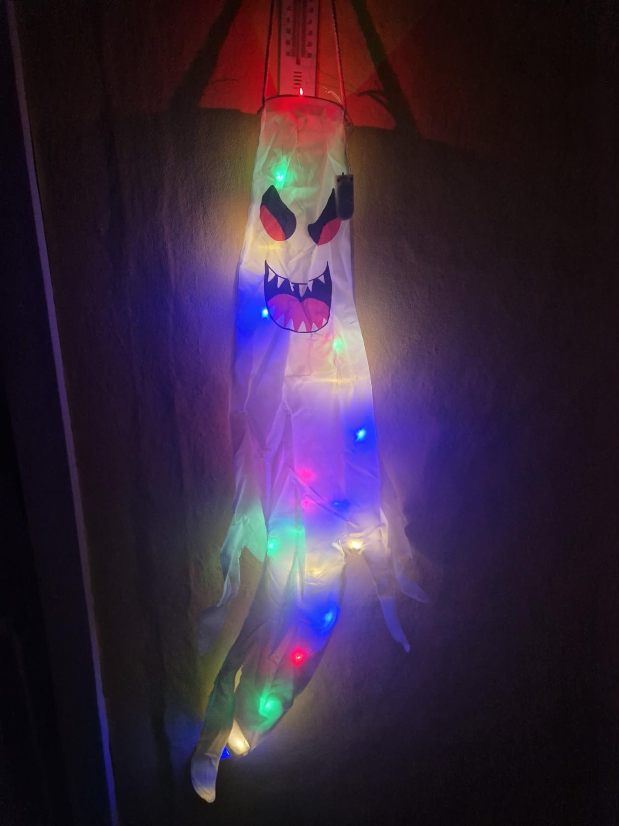 Qedertek Lighting Halloween-Geister Windsack 120cm 2er-Set LED