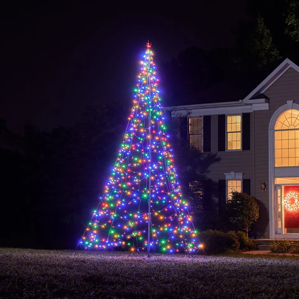 Fairybell Premium 4 Meter 640 LED Lichterbaum mehrfarbig mit Mast