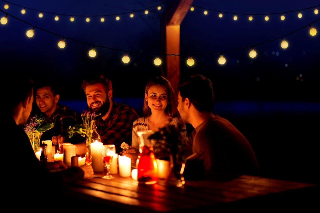 Bonetti LED Lichterkette 180 Kugeln warmweiß 17,9m IP44