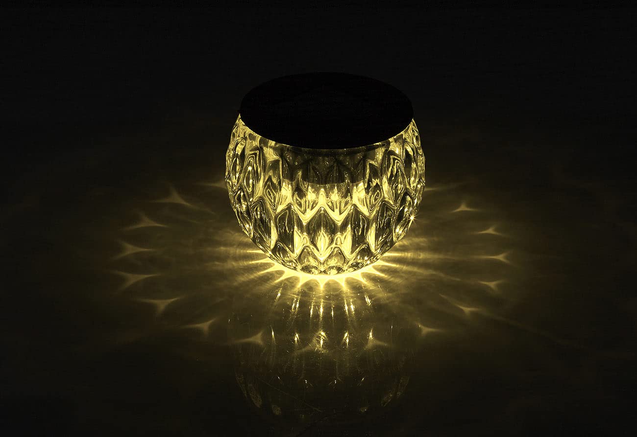 Lunartec Außenbeleuchtung Solar-LED-Windlicht Liora Glas IP44