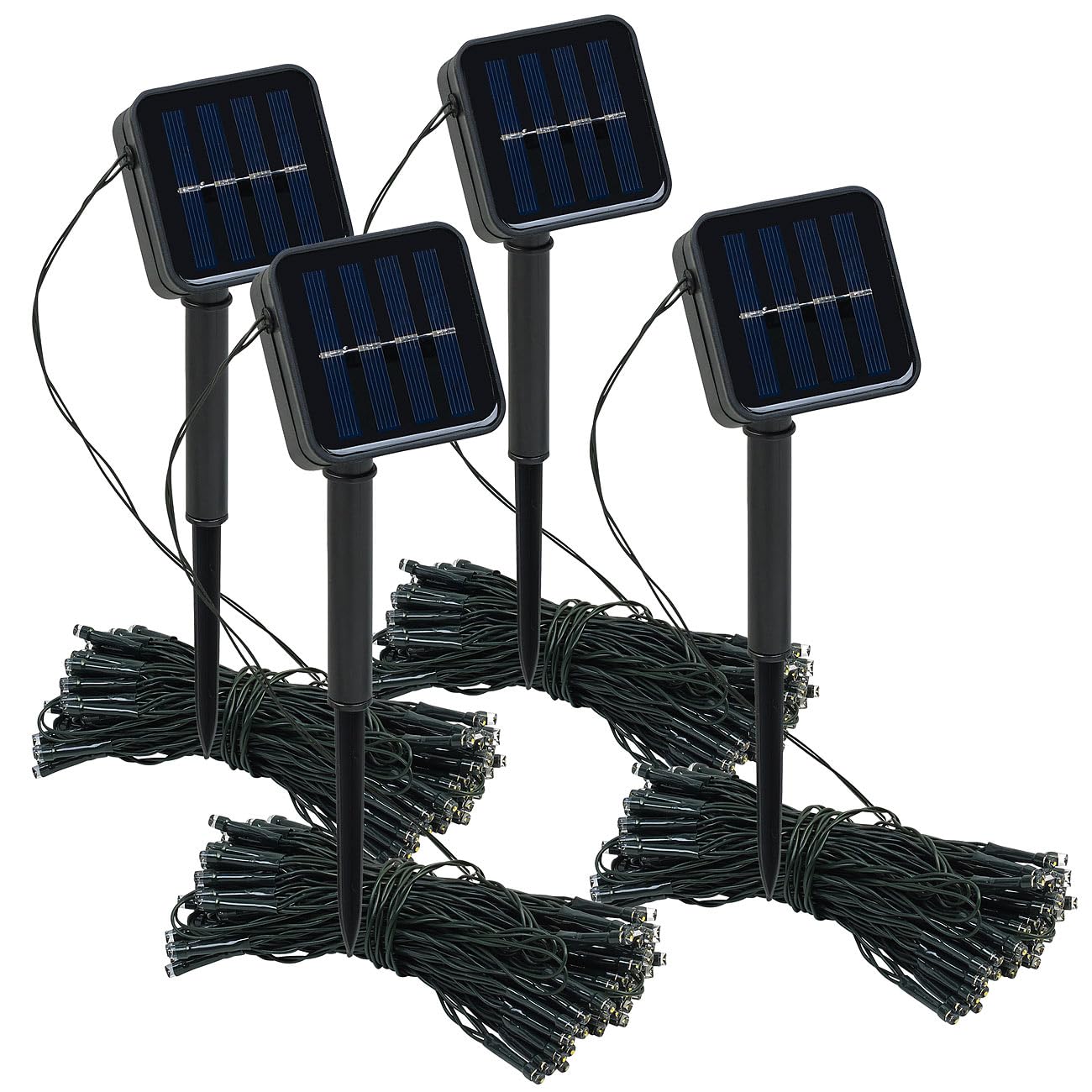 Lunartec Licht-Dekoration Solar-Lichterkette 4er-Set 12m warmweiß