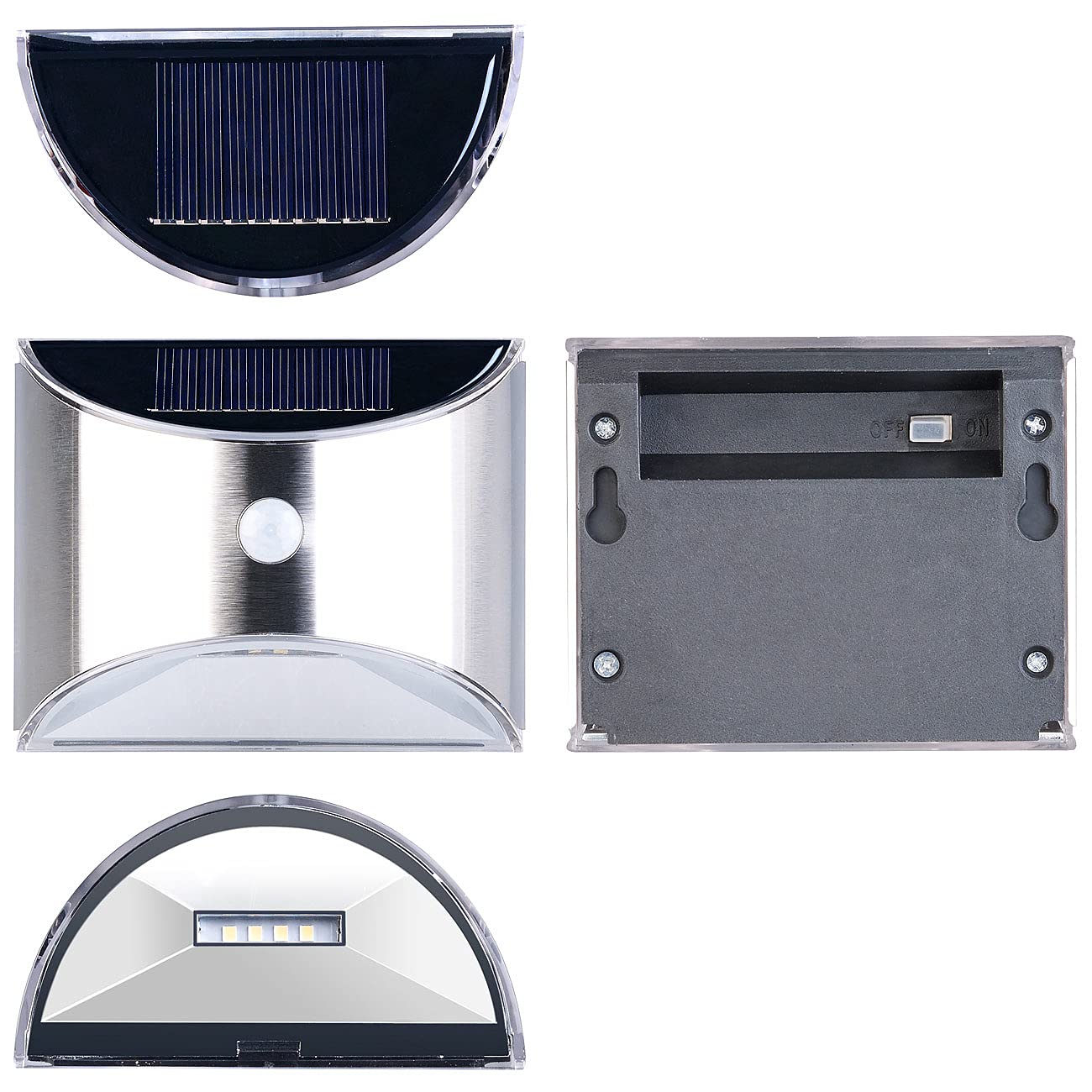 Lunartec Außenbeleuchtung WL-130.solar LED-Wandleuchte 2er-Set 20lm