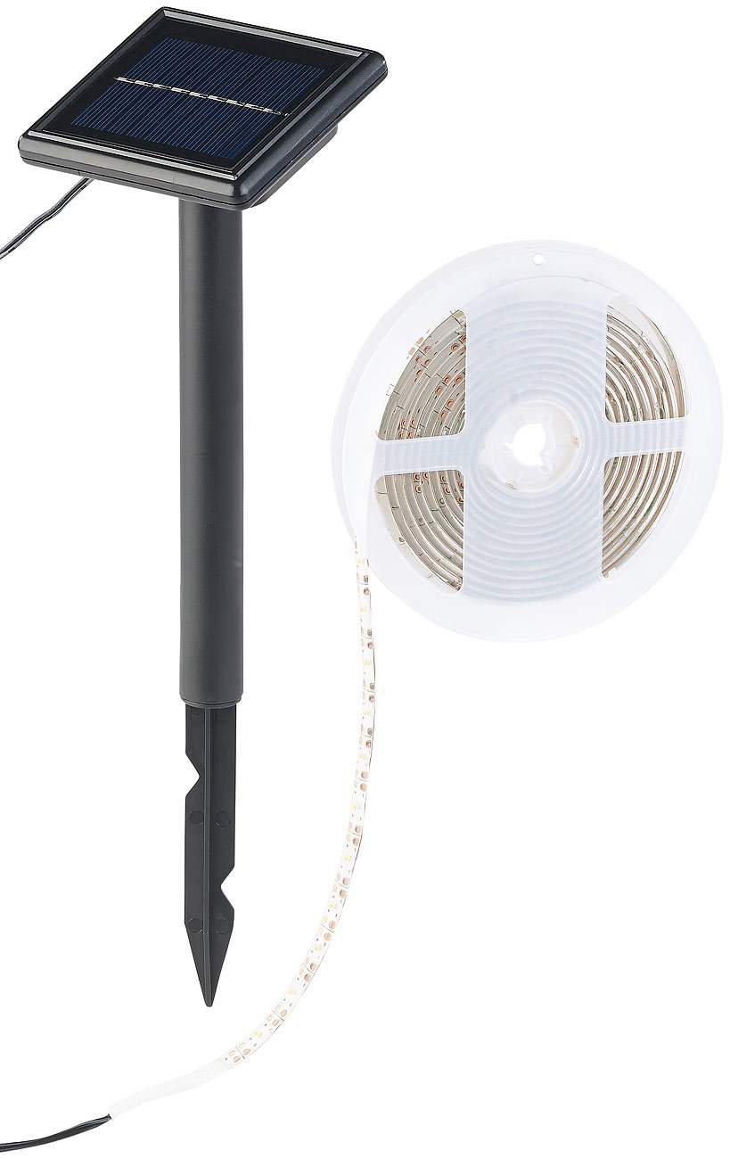 Lunartec Licht-Dekoration Solar-LED-Streifen warmweiß 2er-Set IP65
