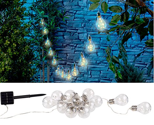Lunartec Licht-Dekoration Solar-Lichterkette Retro 8,5m warmweiß