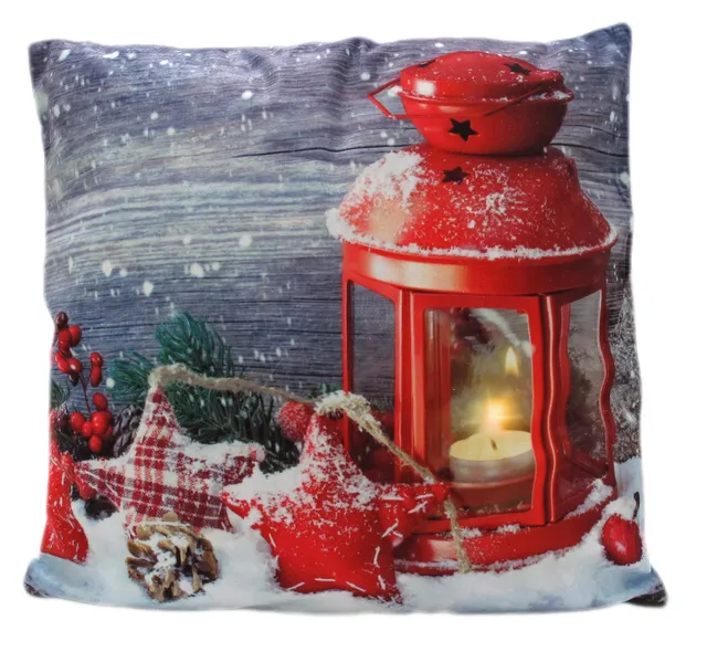Bonetti Glowing stars Deko-Kissen rote Laterne 40x40 mit LED