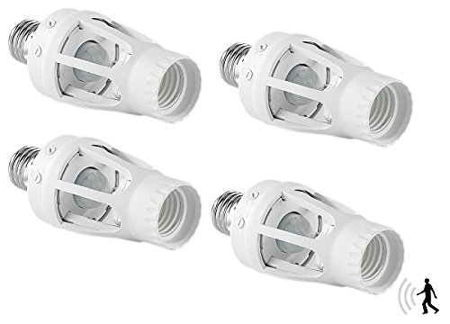 Lunartec Leuchtmittel Lampenfassung E27 4er mit Bewegungsmelder
