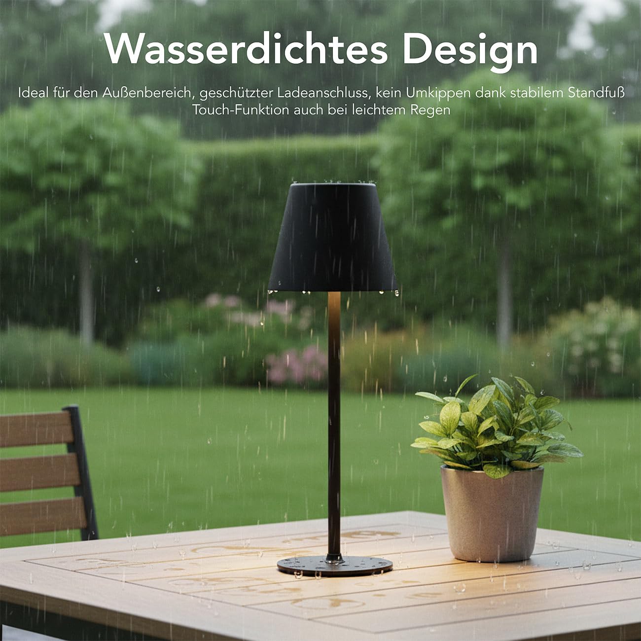 Lunartec Taschenlampen LED-Tischleuchte 4er-Set RGBW Akku