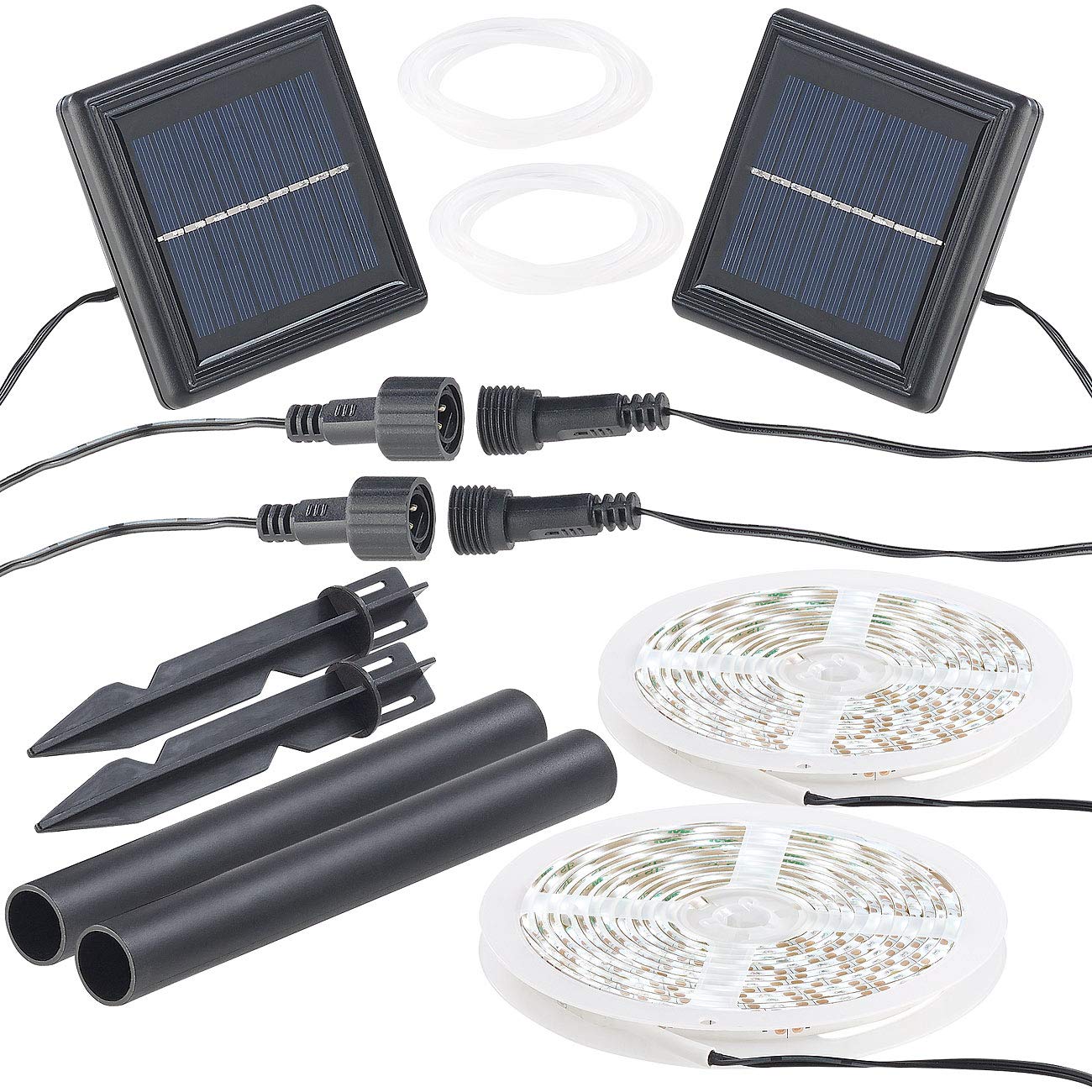 Lunartec Leuchtmittel Solar LED-Streifen 3 m 2er Set IP65
