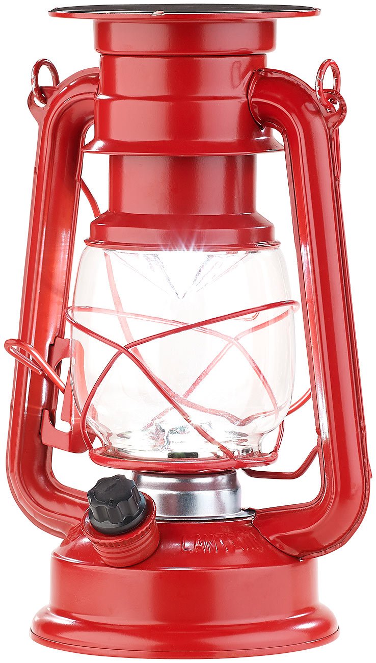 Lunartec Außenbeleuchtung Solar-Laterne 2er 23cm rot 40lm