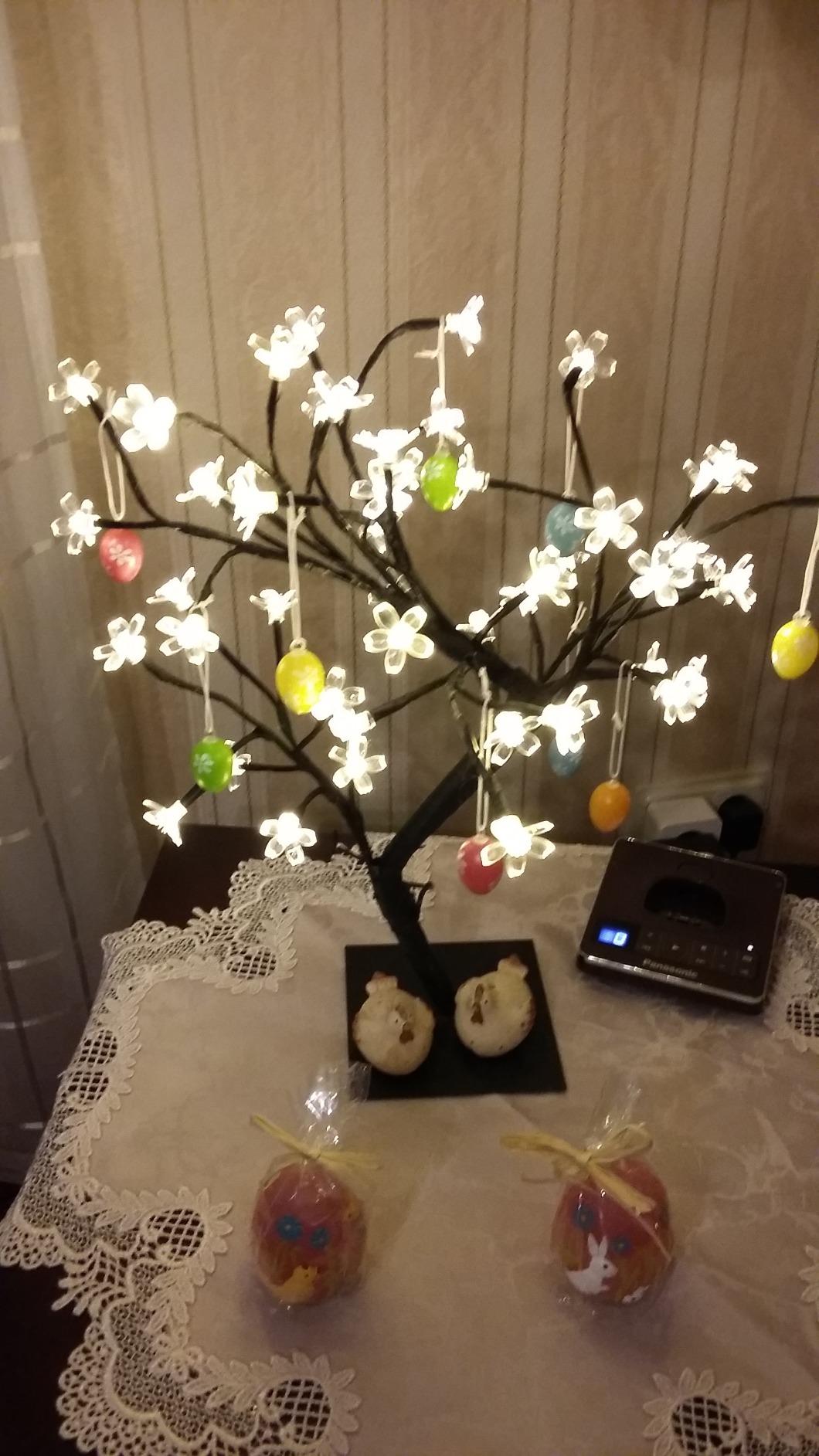 Lunartec Licht-Dekoration LED-Lichterbaum 48 Blüten warmweiß 45 cm
