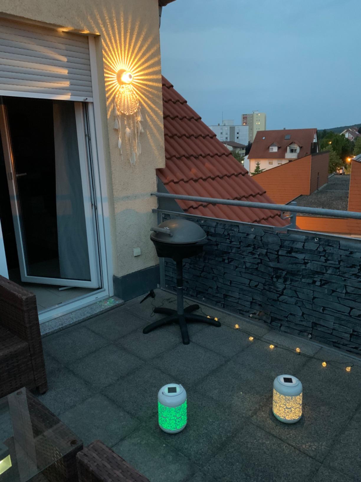 Lunartec Außenbeleuchtung Solar-Laterne warmweiß RGB 2er-Set