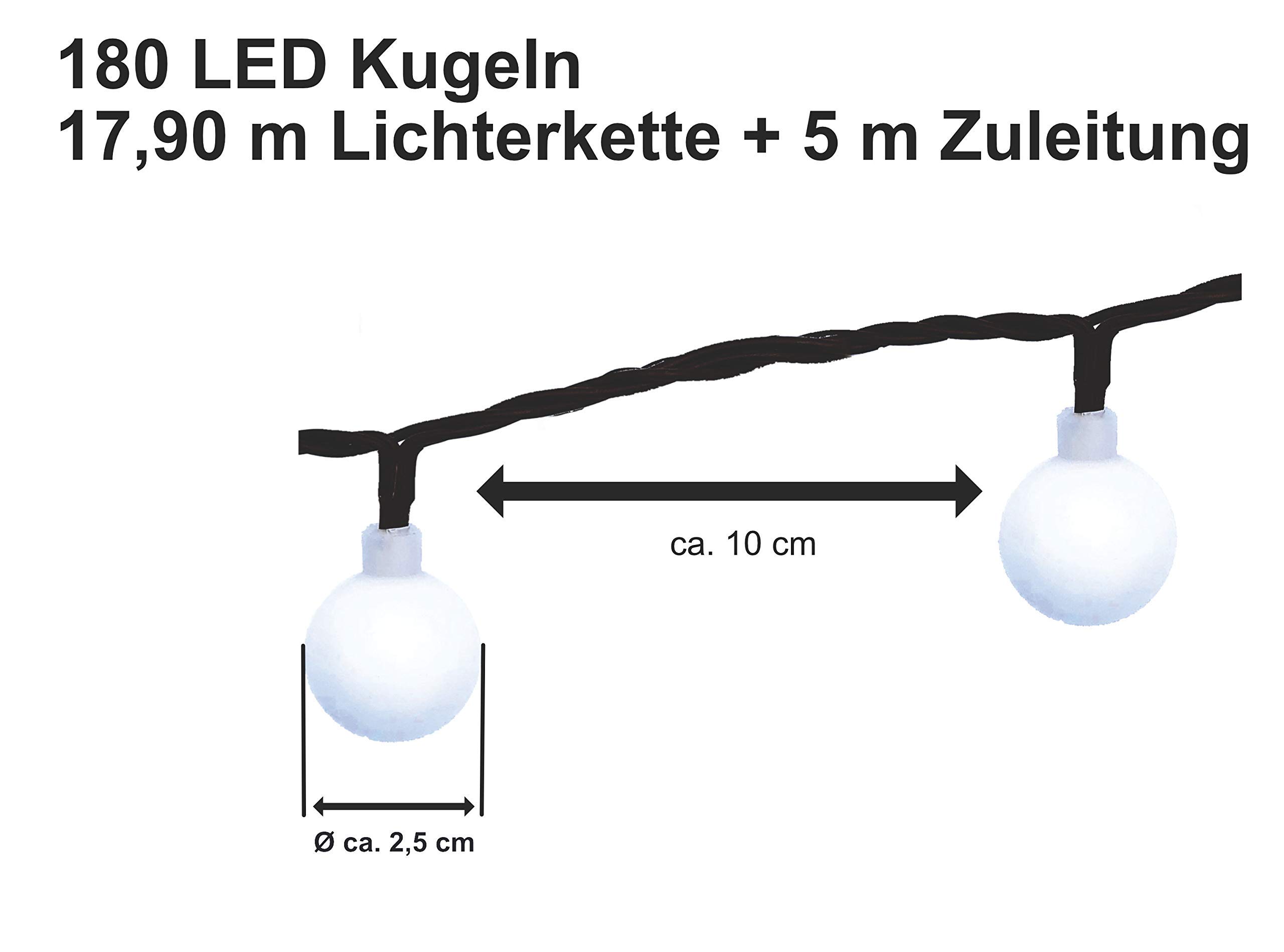 Bonetti LED Lichterkette 180 Kugeln bunt 17,9m IP44