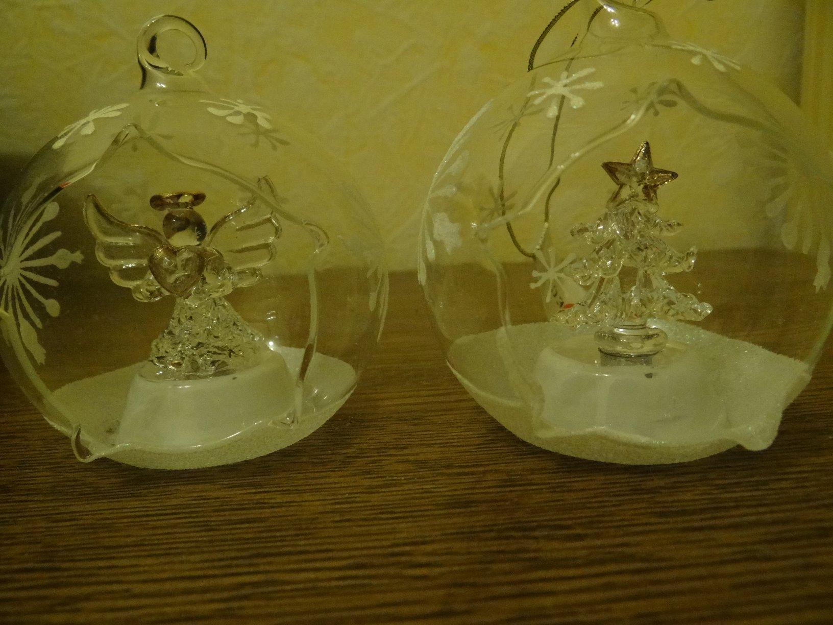 Lunartec Weihnachtskugeln LED-Glas 2er-Set Farbwechsel