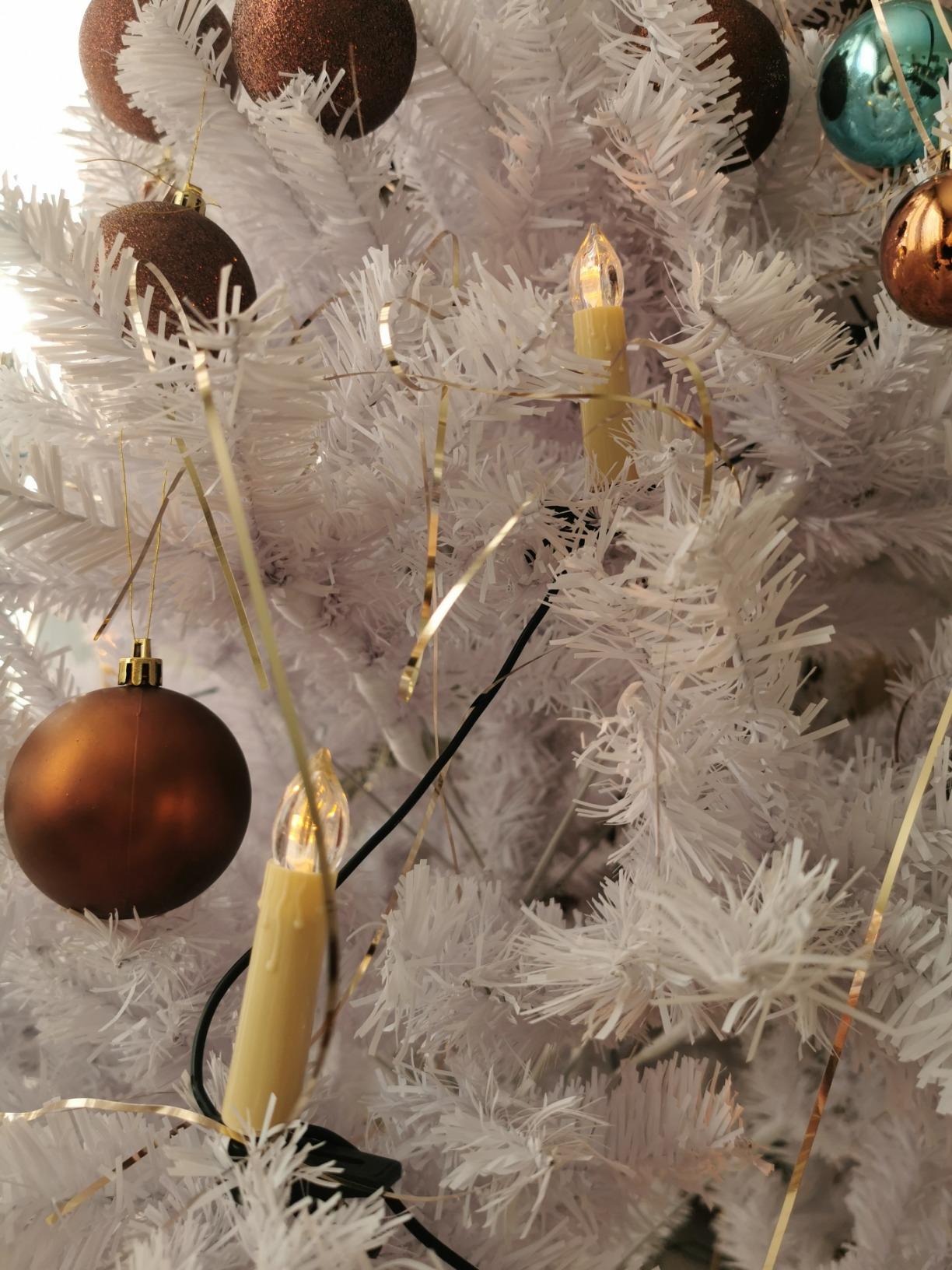 Lunartec LED-Weihnachtsbaum-Lichterkette 20 Kerzen warmweiß